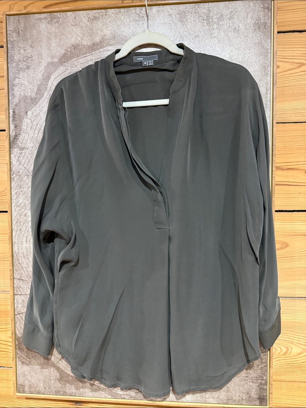 Vince Slate Gray Silk Blouse - worn once